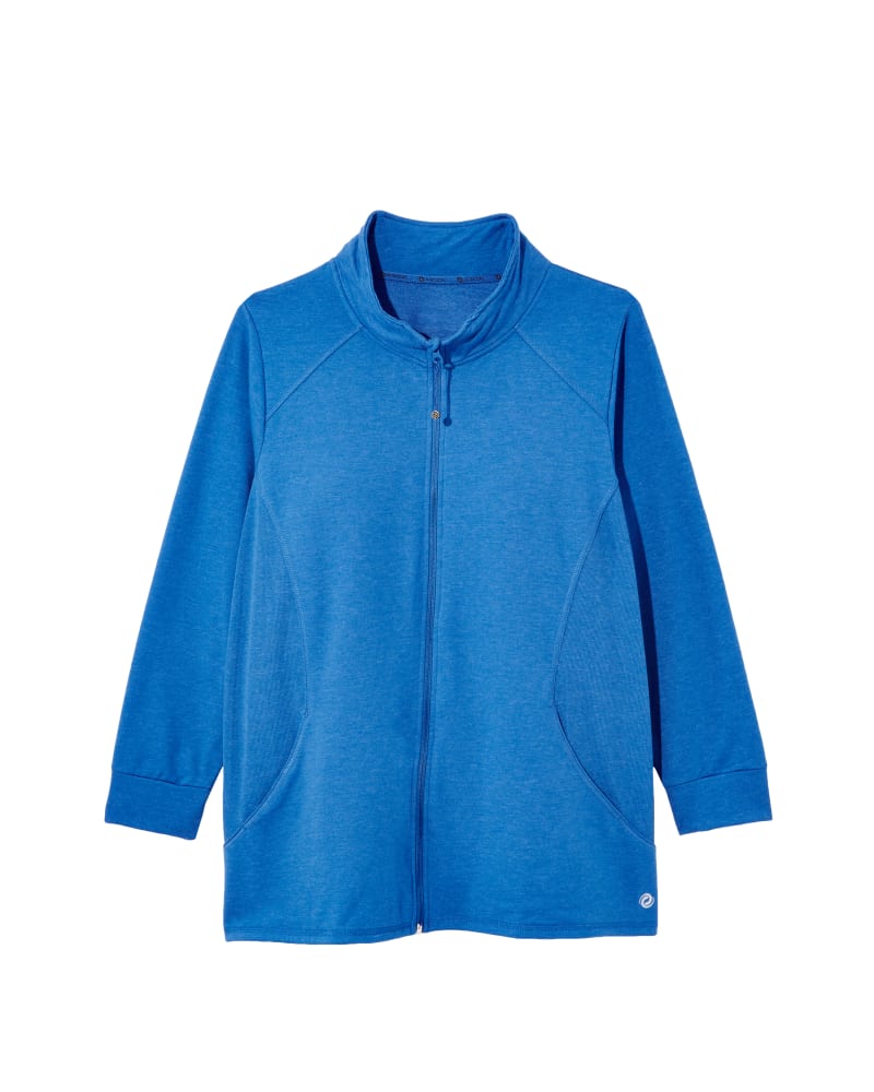 Front of plus size Ritter Mock Neck Jacket by ActiveZone | Dia&Co | dia_product_style_image_id:119797